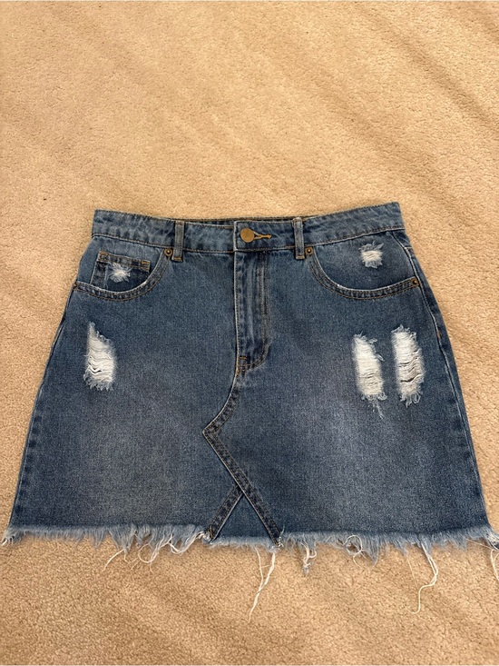 Forever 21 Dresses & Skirts - Forever 21 Distressed Blue Denim Mini Skirt